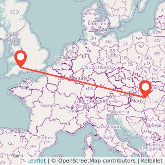 Taunton Budapest bus map