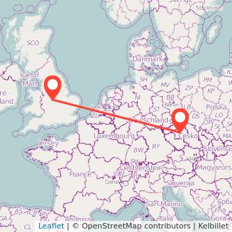 Tamworth Prague train map