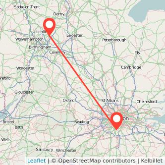 Tamworth Sutton train map