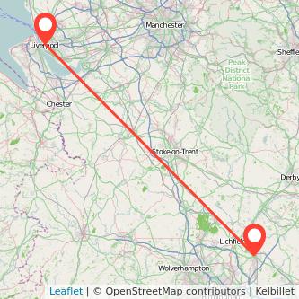 Tamworth Liverpool train map