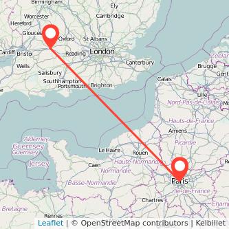 Swindon Paris train map