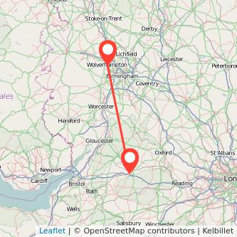 Swindon Wolverhampton bus map