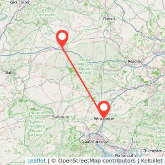 Swindon Winchester train map