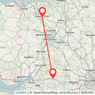 Swindon Stoke-on-Trent bus map