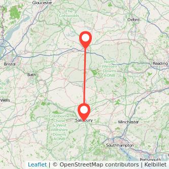 Swindon Salisbury bus map