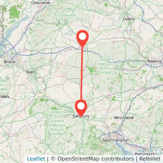 Swindon Salisbury train map