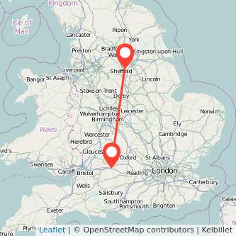 Swindon Rotherham bus map