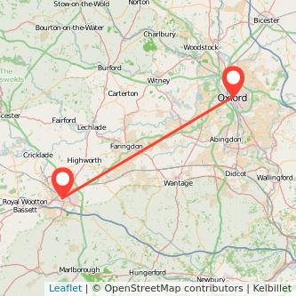 Swindon Oxford train map