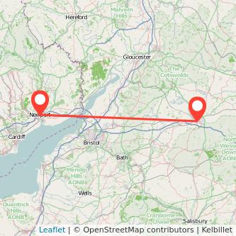 Swindon Newport train map