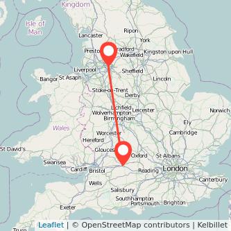 Swindon Manchester bus map
