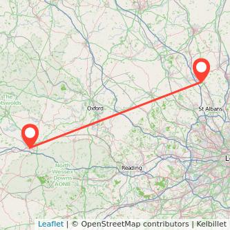 Swindon Luton train map