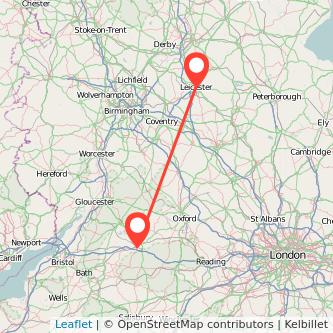 Swindon Leicester train map
