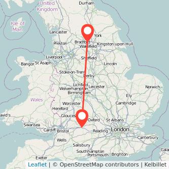 Swindon Leeds bus map