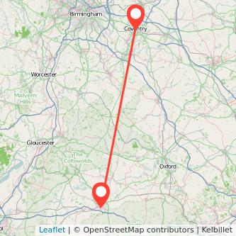 Swindon Coventry train map