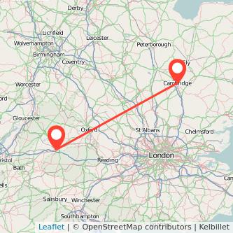 Swindon Cambridge train map