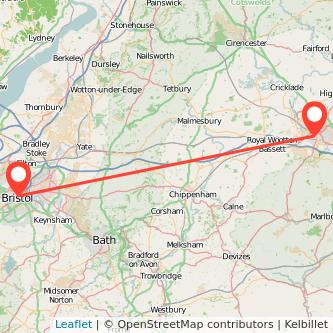 Swindon Bristol train map