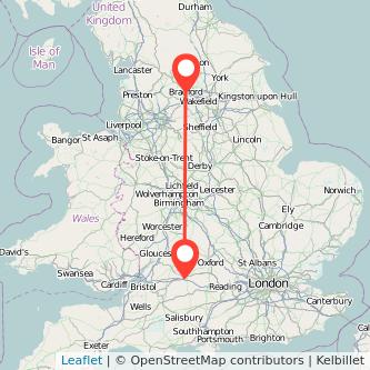 Swindon Bradford bus map