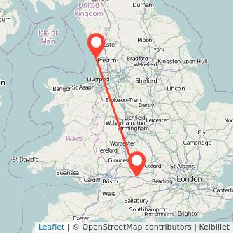 Swindon Blackpool train map