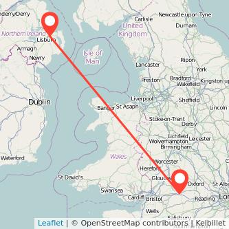 Swindon Belfast bus map
