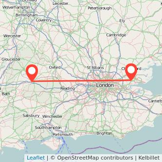 Swindon Basildon bus map