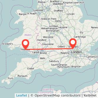 Swansea Watford train map