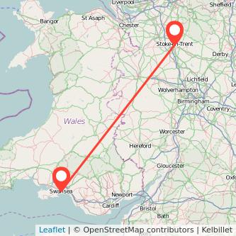 Swansea Stoke-on-Trent bus map