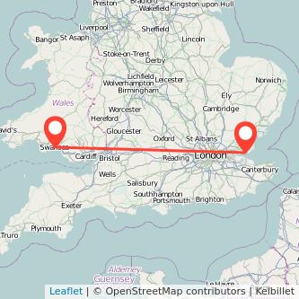 Swansea Southend-on-Sea bus map