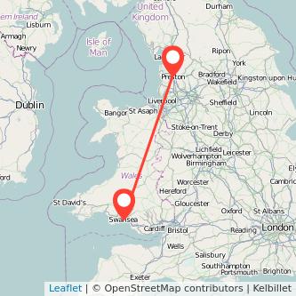 Swansea Preston train map