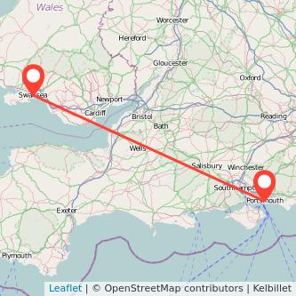 Swansea Portsmouth train map