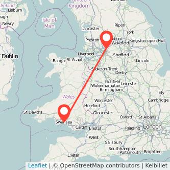 Swansea Oldham train map