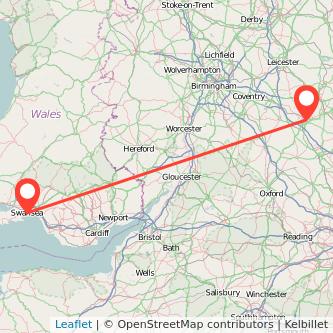 Swansea Northampton train map