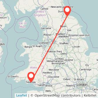 Swansea Middlesbrough train map