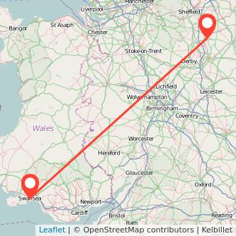 Swansea Mansfield bus map