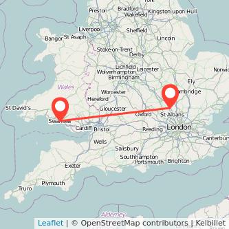Swansea Luton train map
