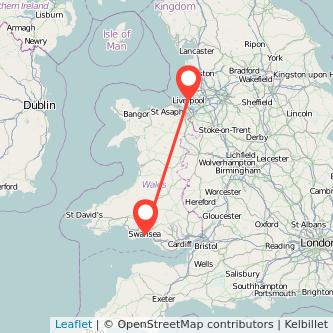 Swansea Liverpool train map