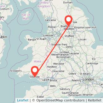 Swansea Leeds train map