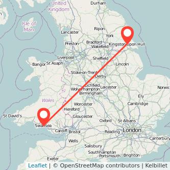 Swansea Hull train map