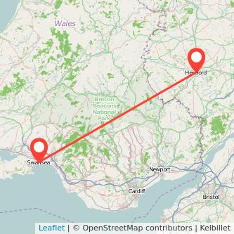 Swansea Hereford train map