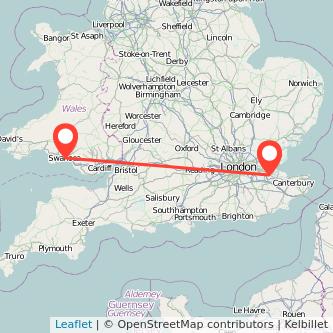 Swansea Gillingham train map