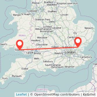 Swansea Chelmsford train map