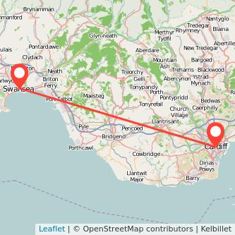 Swansea Cardiff bus map