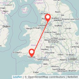 Swansea Bolton train map