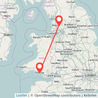 Swansea Blackburn train map