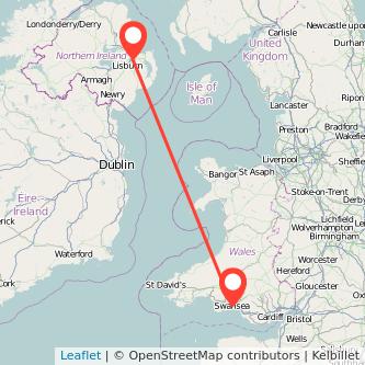 Swansea Belfast bus map