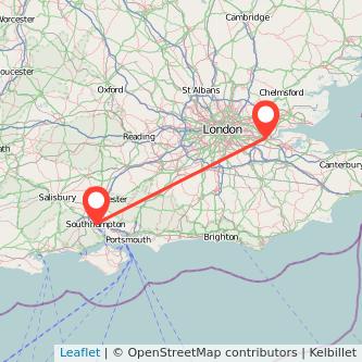 Swanscombe Southampton bus map