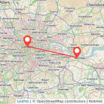 Swanscombe London bus map