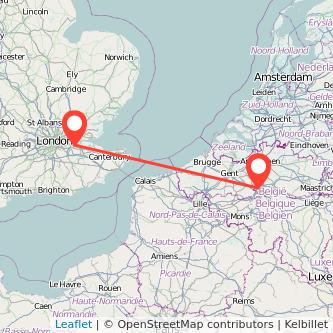 Swanscombe Brussels bus map