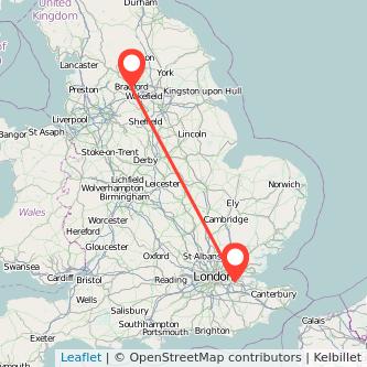 Swanscombe Bradford bus map