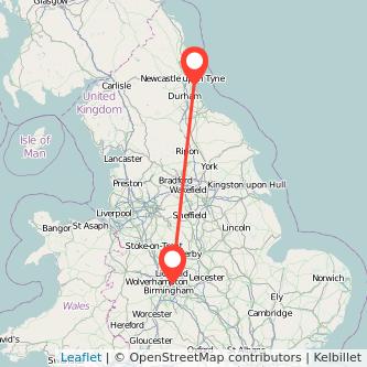 Sutton Coldfield Sunderland train map