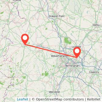 Sutton Coldfield Shrewsbury train map
